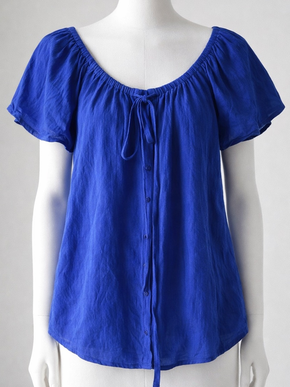 Express Vibrant Royal Blue Scoop-Neck Blouse colorful S/P